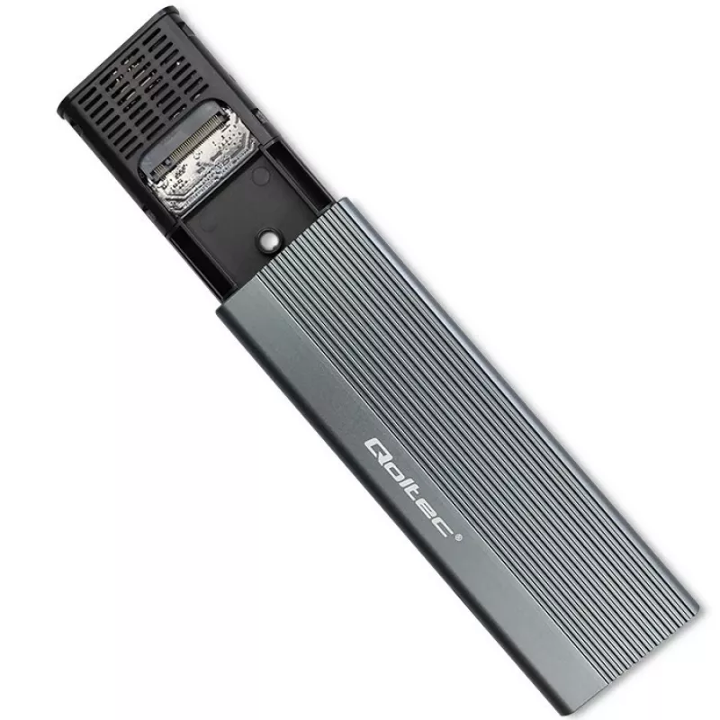 Qoltec Enclosure for SSD M.2 drive,SATA,NGFF,USB C
