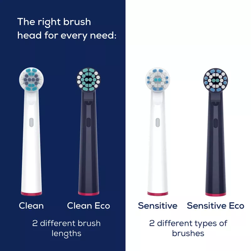 Beurer TB Clean Eco Green Planet brush heads, dark blue, 4-pack