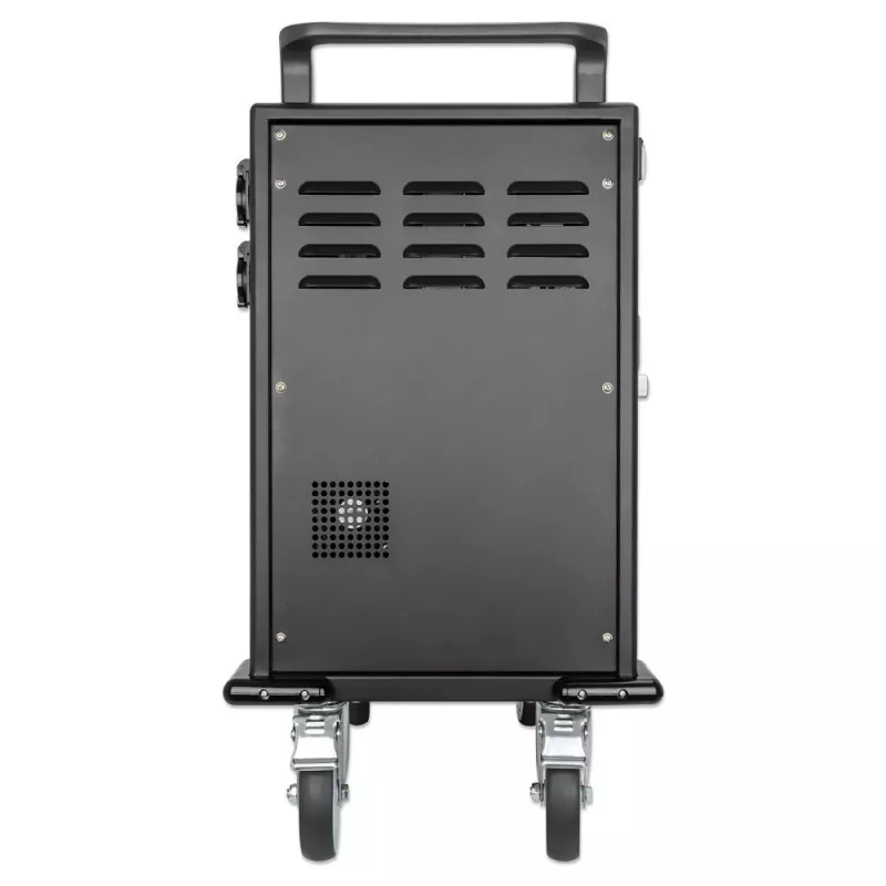 Manhattan iPad to 13 inch, MacBook Air to 13 inch & Chromebook to 14 inch 32-bay Charging Trolley/Cart via USB-C, Also other tablets/smartphones (with device to USB-C cable), Bays 330x22x235mm, Device charging cables not included (suggest USB-C cable 354868),Cabinet