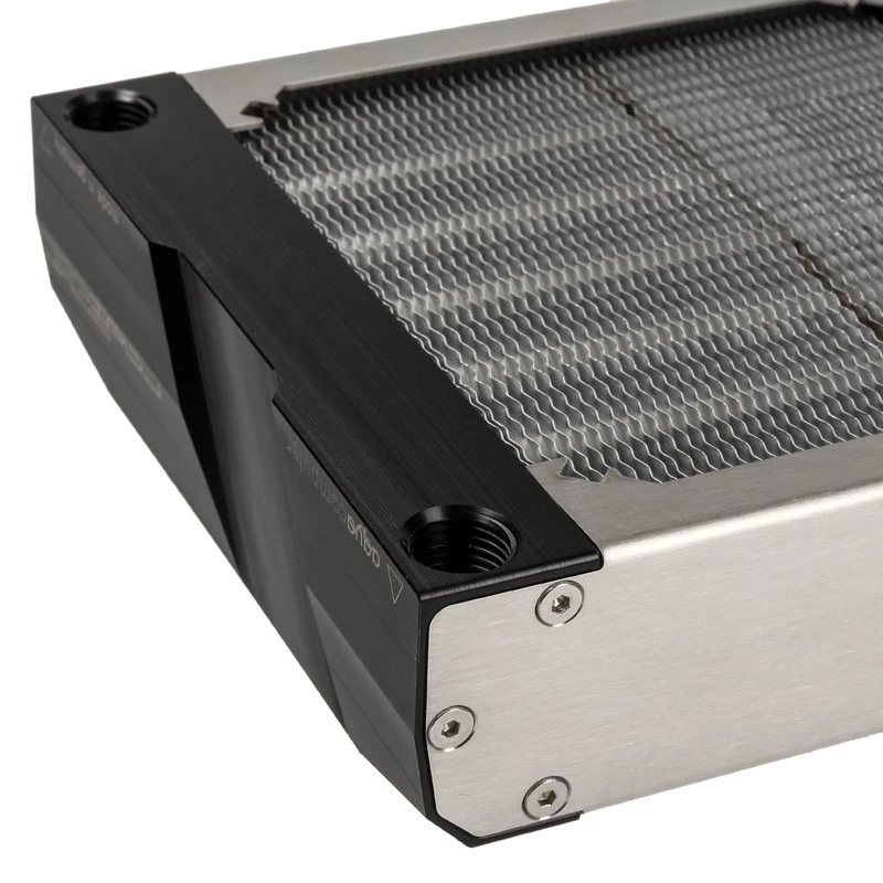 Radiator block Aqua-Computer 33705 — Aluminium/Copper/Stainless steel, 320×140×40 mm, grey/silver