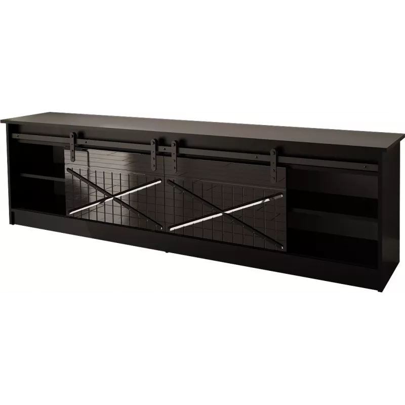 RTV GRANERO 200x56.7x35 black/black gloss cabinet