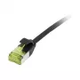 Patch Cable RJ45, CAT6A 500Mhz, 0,15m, black, U/FTP, slimline Round d=3,8mm, TPE/LSZH(Superflex), AWG32, with Cat.7 Raw Cable, Synergy 21 (S217310V3)