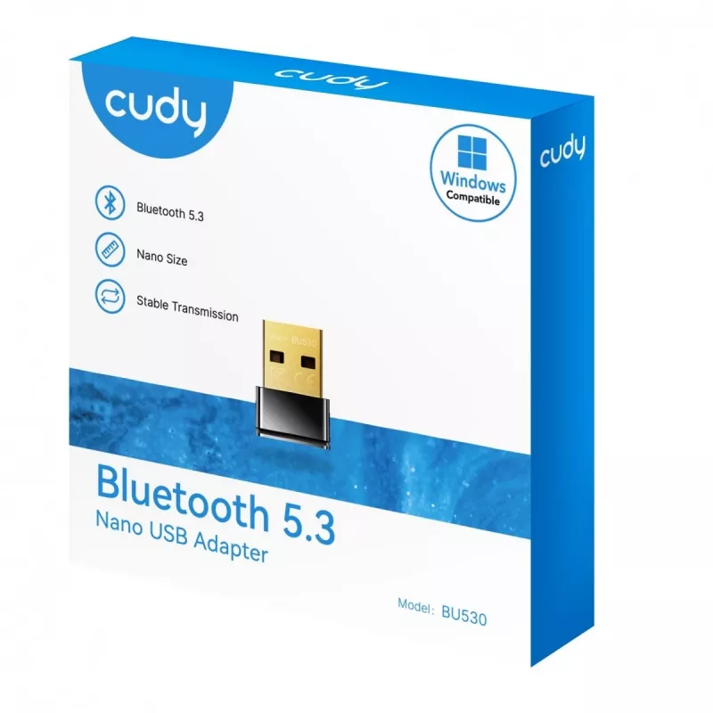 Bluetooth adapter Cudy BU530 USB Type-A, Black, Bluetooth output, Windows 8.1 support