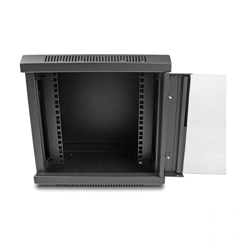 DeLOCK 43417 19 inch 6U 600mm Depth Wall-Mount Rack Cabinet with Glass Door, Black