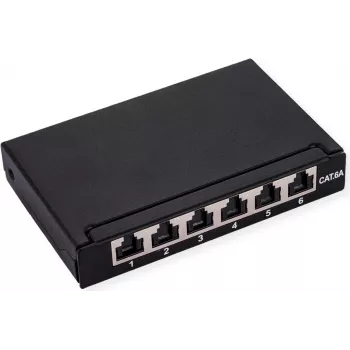 ROLINE Mini-Patchpanel 6xRJ45 Shielded Cat.6A/Kl.EA 0.5HE (26.11.0299)