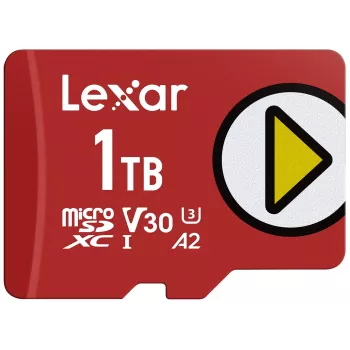 MicroSDXC memory card Lexar 1 TB UHS‑I Class 10 U3 V30 Read 205 MB/s Write 140 MB/s (red)