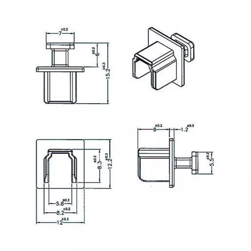 Socket safety cover DELOCK 64010, polypropylene, black, 12.2×15.2×12 mm, pack of 10
