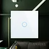 Touch Wall Switch Spring 3-Gang Glass White — Model 0