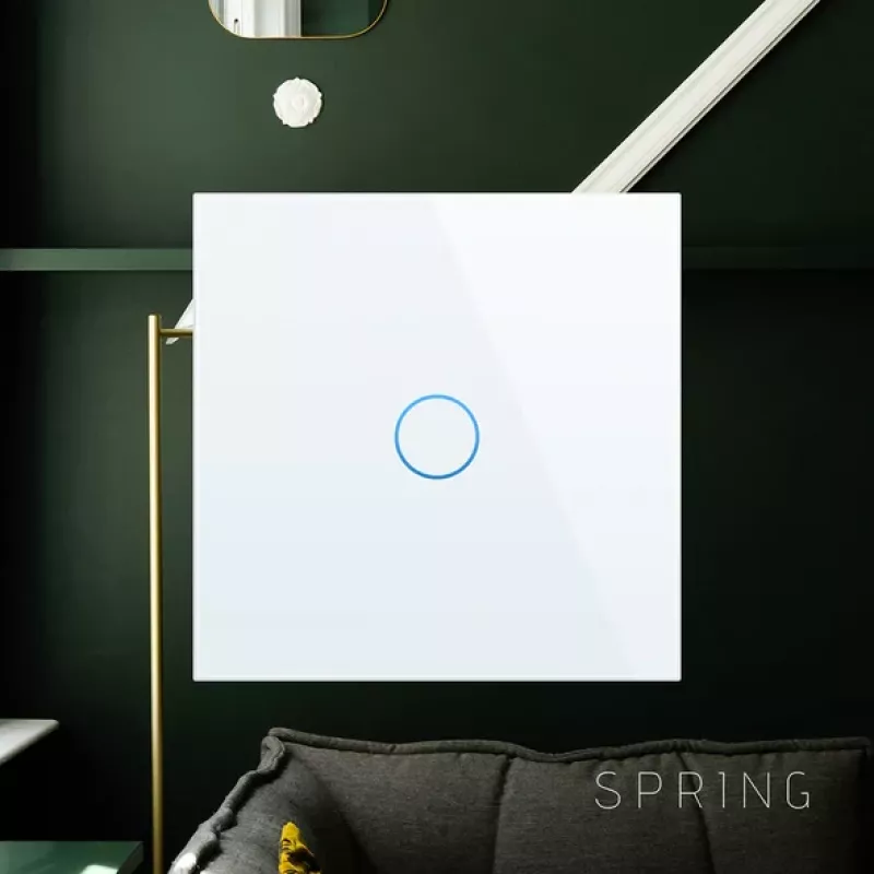 Touch Wall Switch Spring 3-Gang Glass White — Model 0