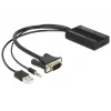 Video Cable Adapter DeLOCK 62597 0.25m HDMI Type A VGA D-Sub 3.5mm USB Type-A Black