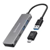 GRAUGEAR G-HUB2A2C-AC interface hub USB 3.2 Gen 1 (3.1 Gen 1) Type-A + Type-C 5000 Mbit/s Silver