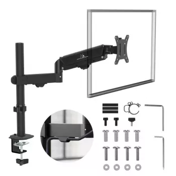 Monitor mount MACLEAN MC-135 gas spring for 17 inch–32 inch screens, load 2–10 kg, black