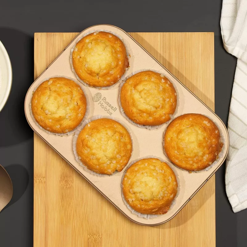 Muffin Maker Russell Hobbs RH02151GEU7 Gold non-stick surface, countertop electric muffin tray