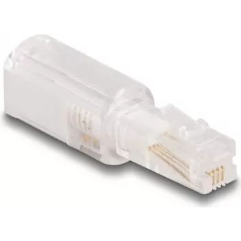 Cable Gender Changer DeLOCK 88169 RJ10 Transparent White Gold-Plated