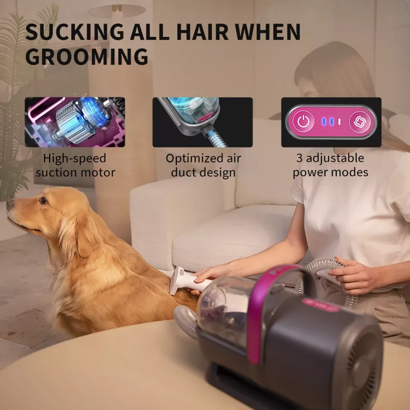 PETKIT DT5-EU Vacuum cleaner and hair clipper for cats and dogs, black/purple