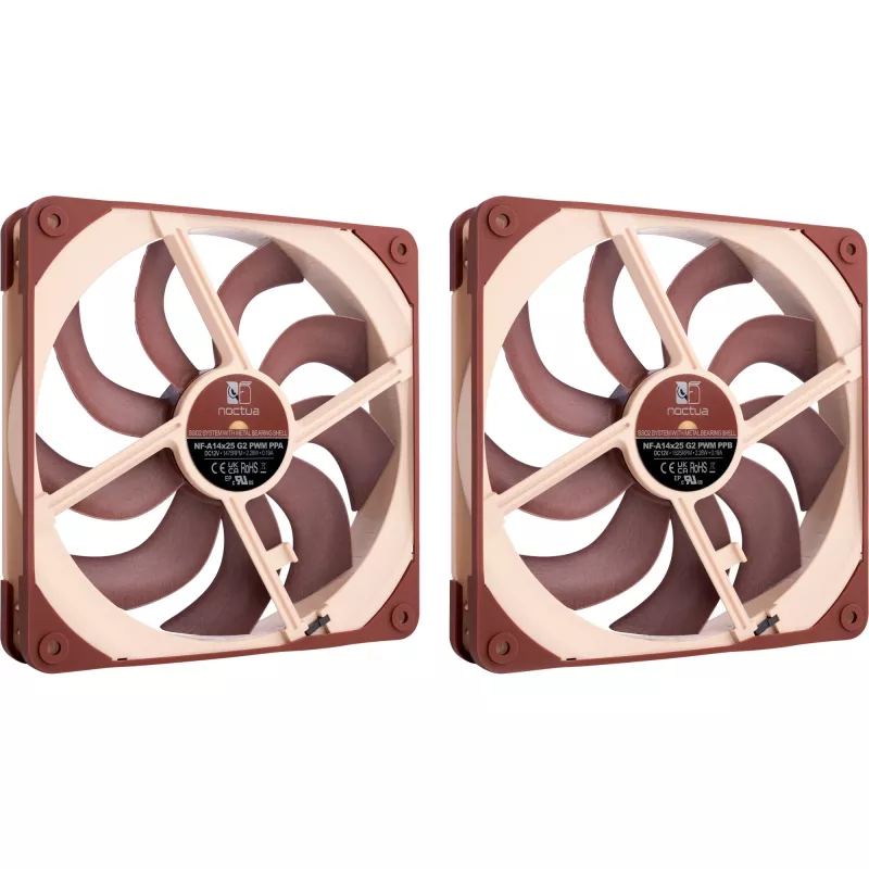 Noctua NF-A14x25 G2 PWM Sx2 PP 140mm Dual Fan Set