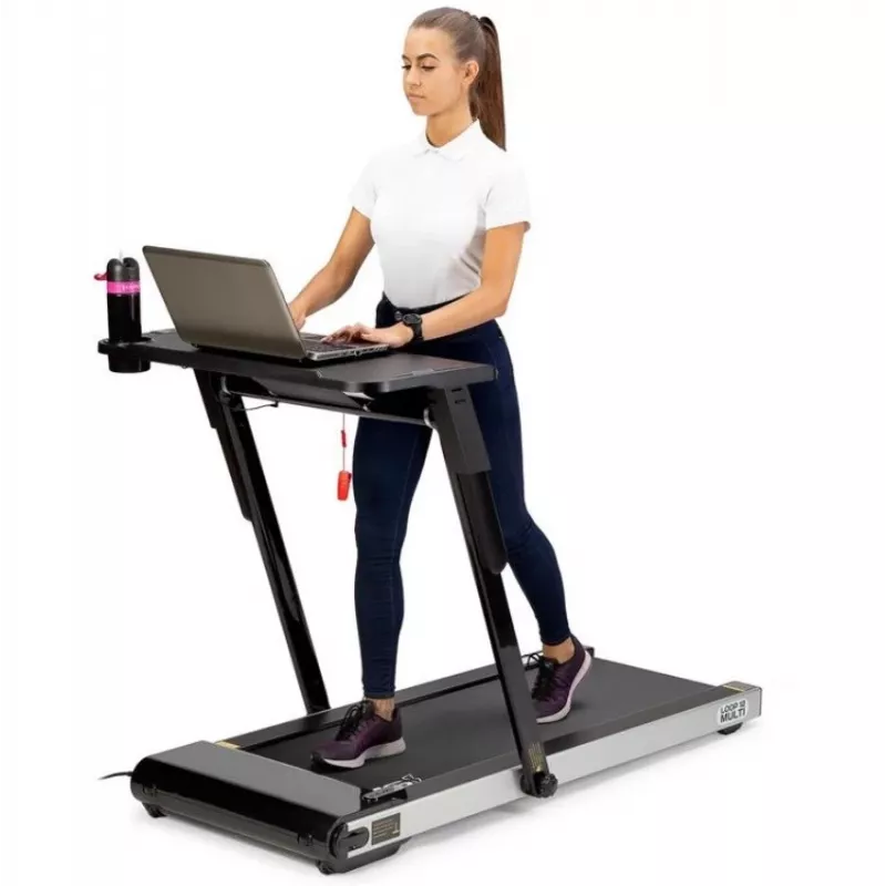 HMS LOOP12 MULTI electric treadmill with desk 1-12 km/h, black