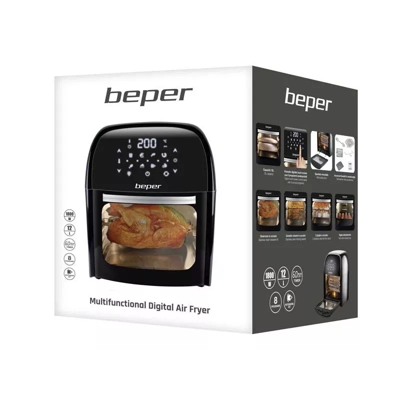 Hot air fryer Beper P101FRI012 12 L 1800 W Black