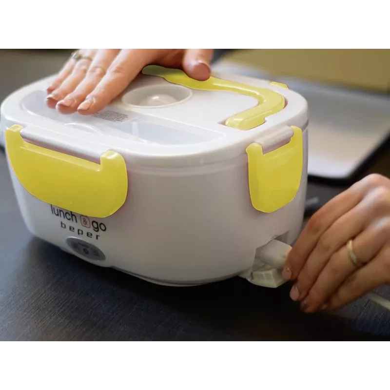 Electric lunch box Beper 90.920G - 1 L food warmer, yellow