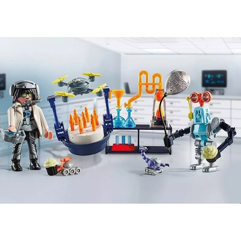 Playmobil 71450 My Life: Researchers with Robots Science-themed Party in the Lab Including a Transport Drone and Robots Fun Imaginative Role-play Arti