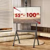 TV stand MACLEAN MC-114 B portable floor stand for 55–100 inch screens, max load 120 kg, VESA 200x200–900x600, height 115–152 cm, black, shelf