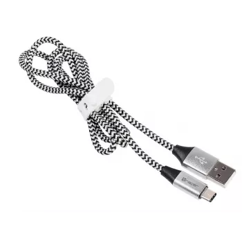 Cable USB 2.0 Type-C male - C male 1,0m black-silver