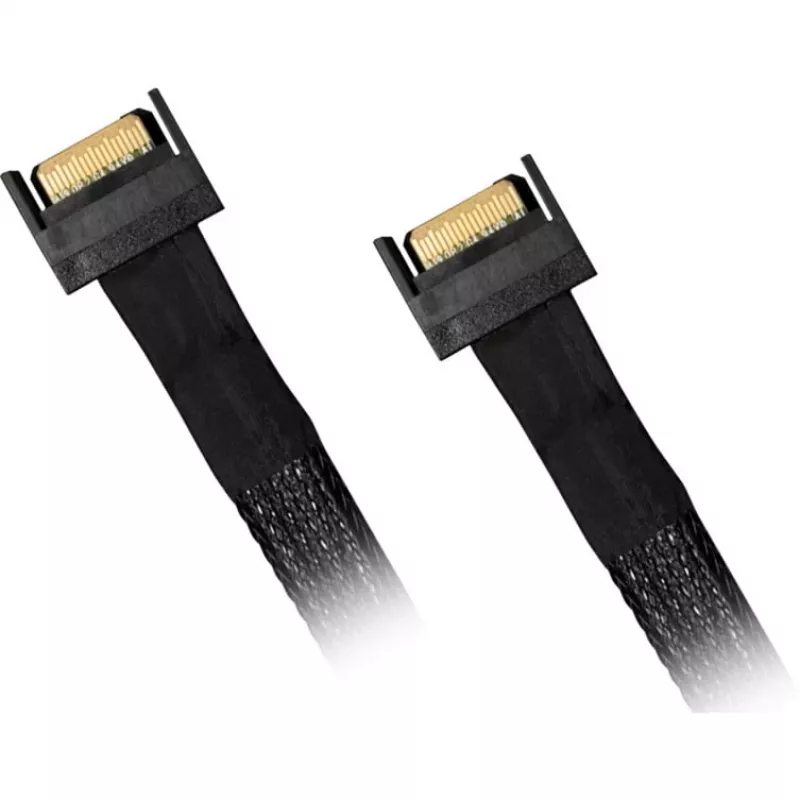 Drive adapter ICY BOX MB413L-B — MCIO 8i SFF-TA-1016 to 2× MCIO 4i SFF-TA-1016