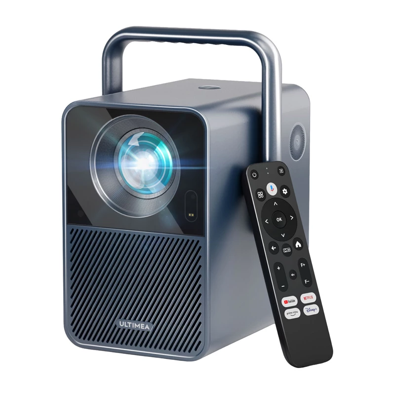 Projector Ultimea Poseidon E40 short throw 1000 ANSI lumens LCD 4K (4096x2400) LED, Auto focus, 1.23:1 throw, 2.0:1 zoom, 8GB storage