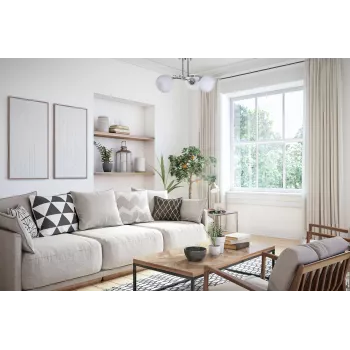 Activejet Classic ceiling chandelier pendant lamp IRMA nickel triple 3xE27 for living room