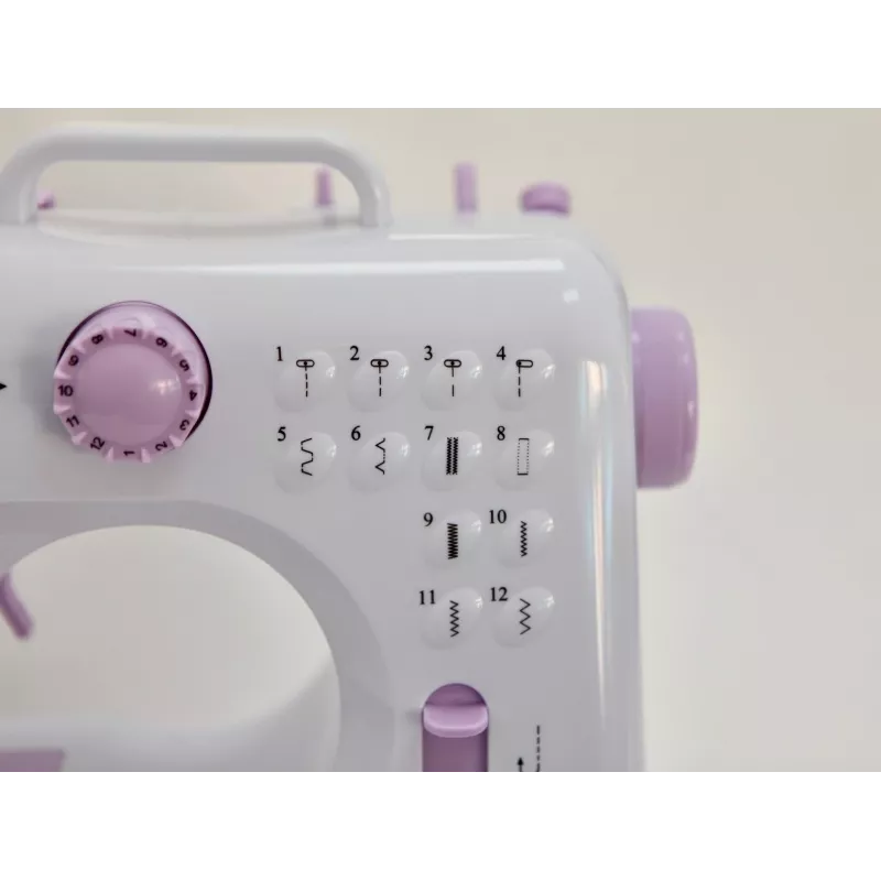 Semi-automatic sewing machine Łucznik Mini — Electric, 3 stitch patterns, 4-step buttonhole, free arm