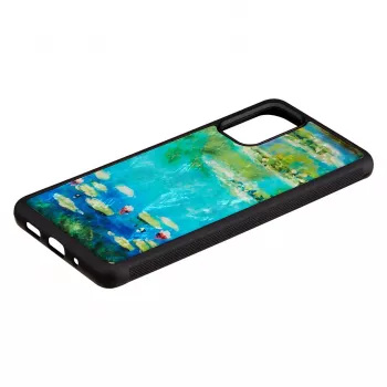 Phone case iKins for Samsung Galaxy S20+ — black water lilies design