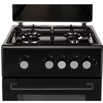 Gas stove MPM MPM-56-KGF-21/B — 4-burner stainless steel, oven 54 L, knob control