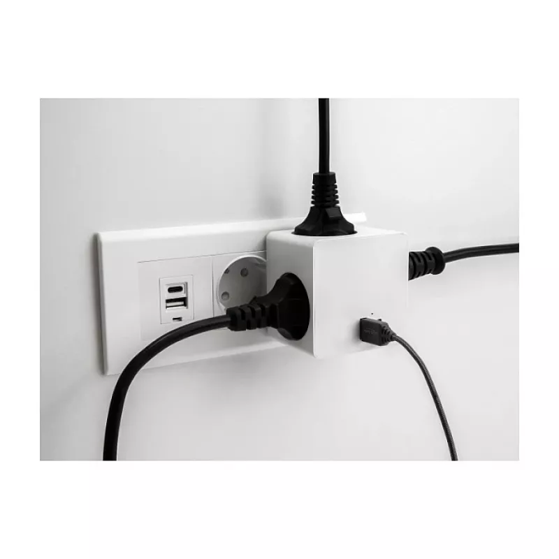 DeLOCK 11501 Power Plug Adapter Type F White 3A USB Ports
