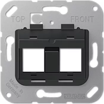 JUNG 3069-2SIE Socket Outlet Black - Stainless Steel (3069-2SIE)