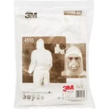 Protective Overall 3M 4510XL, disposable coverall, size XL, white
