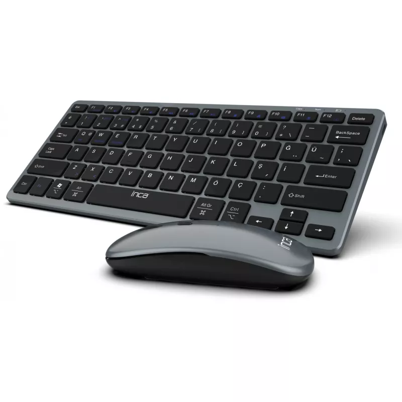 INCA IBK-572BT wireless keyboard and mouse set, grey