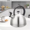 Kettle Maestro MR1302 stainless steel 2.5 L, induction-ready, hinged whistle, black handle