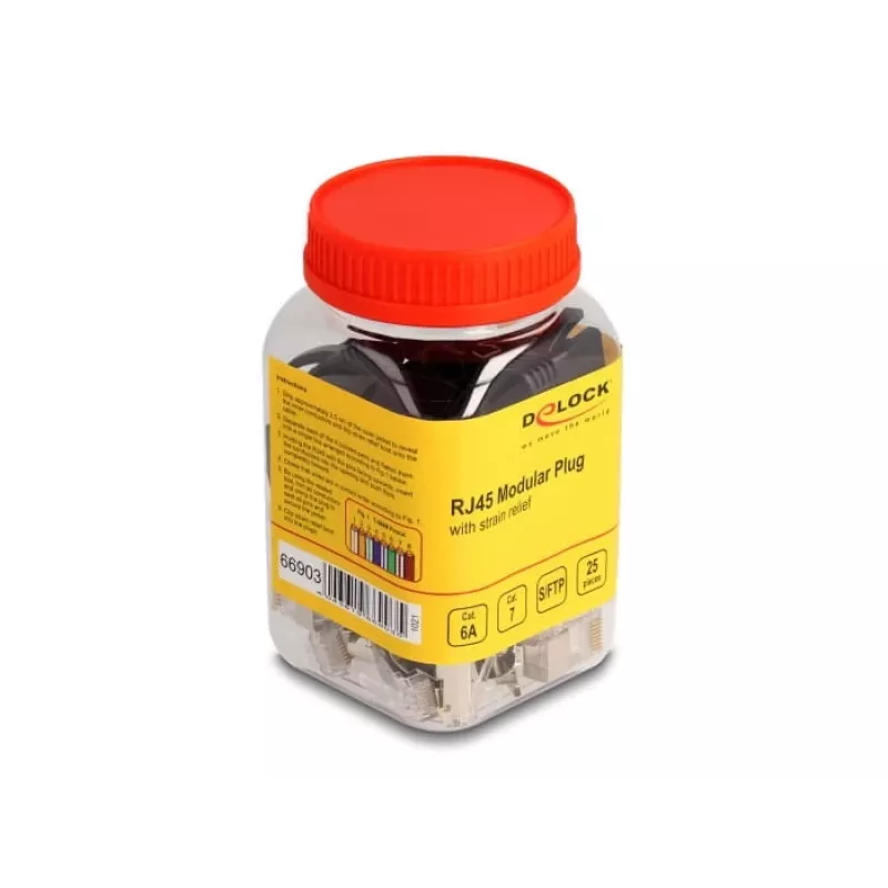 DeLOCK 66903 wire connector RJ-45 Black Metallic Male 25 pcs