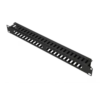 Cable management panel Extralink CABLE MANAGER WITH METAL COVER Black Metal 48.3 cm