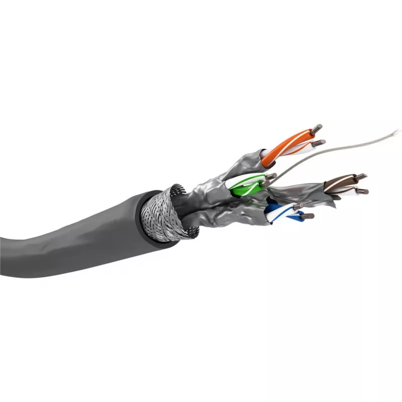 Wentronic Goobay CAT 6 Network Cable, S/FTP (PiMF), Grey, 305 m - CCA Copper Mix, AWG 23/1 (solid), PVC (95696)