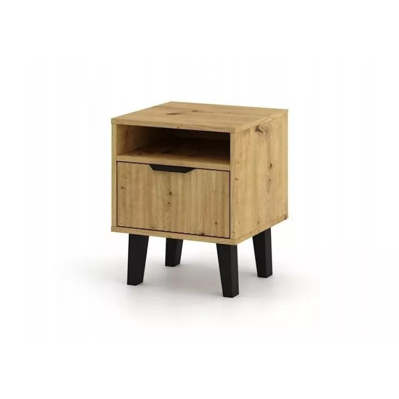 SCANDI 1S SLIM OAK ARTISAN BEDSIDE TABLE