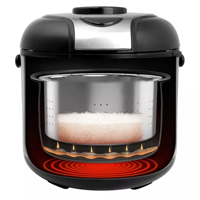 Rice cooker GASTROBACK Rice Control Low Carb & Steam, 3 L, 450 W, black/stainless steel