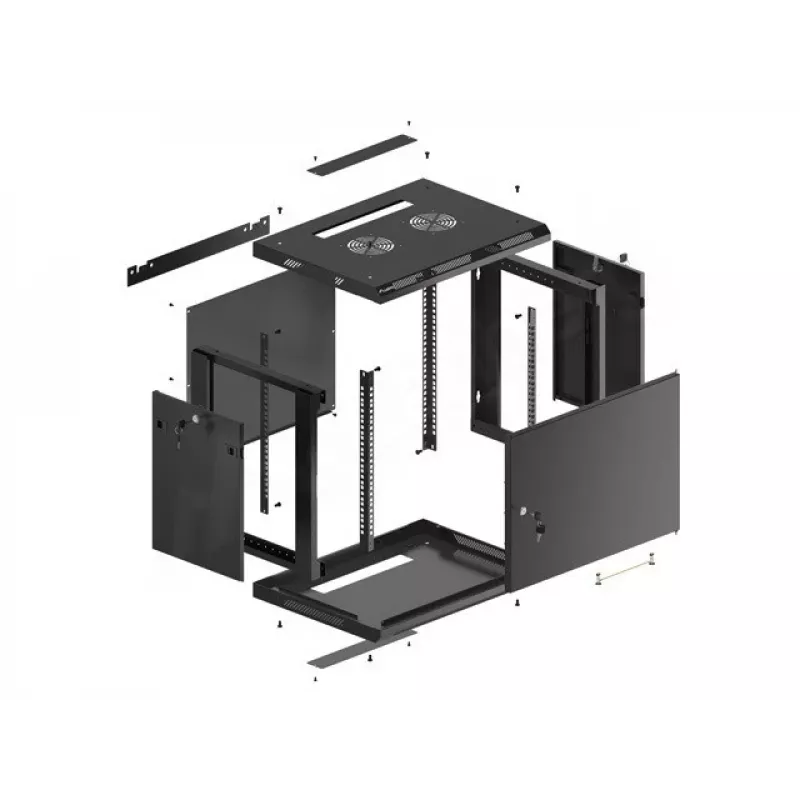 Wall mounted rack Lanberg WF01-6409-00B 9U Black