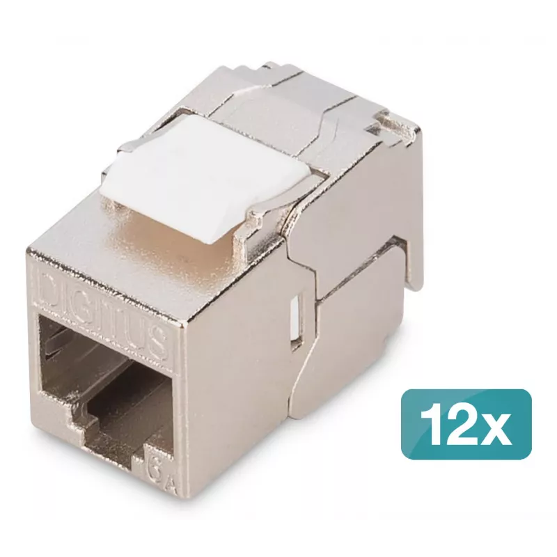 Digitus CAT 6A compact keystone module shielded tool-free mounting 12 pcs
