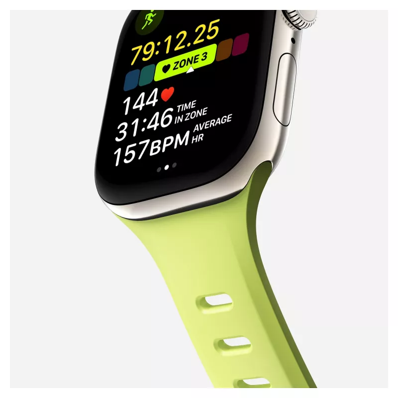 Band Nomad Tempo Band Light Green Rubber, 18 mm width, wrist 135–175 mm