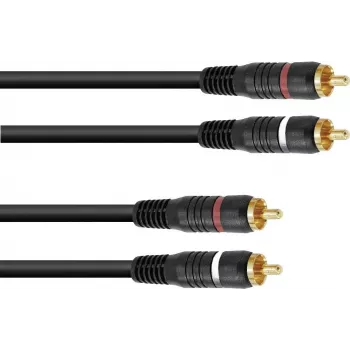 Cinch cable Omnitronic 30209375, 2xRCA to 2xRCA, 5 m length
