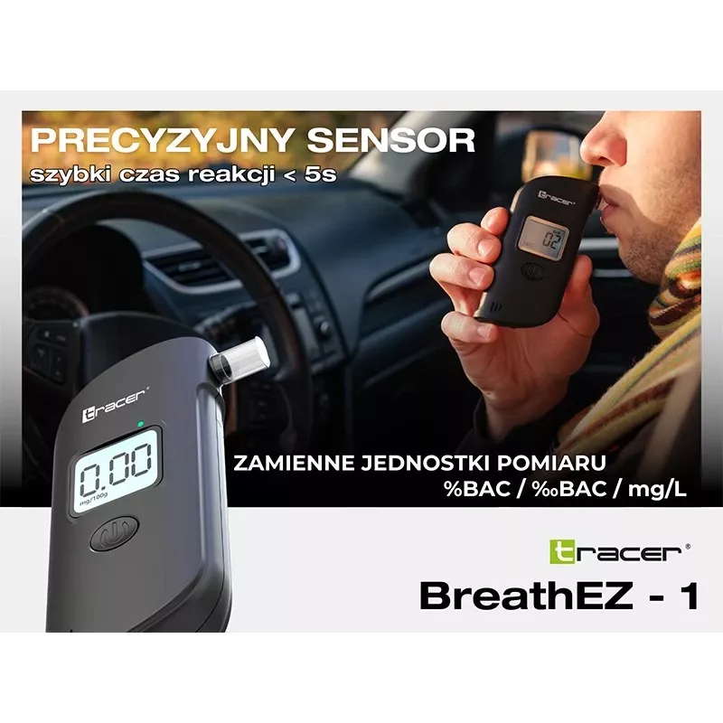 Tracer BreathEZ-1 Semiconductor Breathalyser, Black