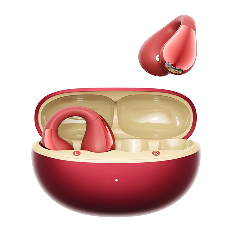 Wireless clip-on headphones QCY Crossky Clip C30S (red) — clip design, in-ear, wireless