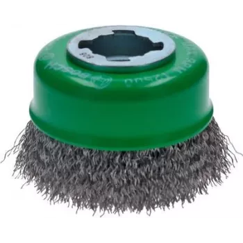 Wire cup brush Bosch X-LOCK 75 mm Inox 0.3 mm for angle grinders, model 2608620728