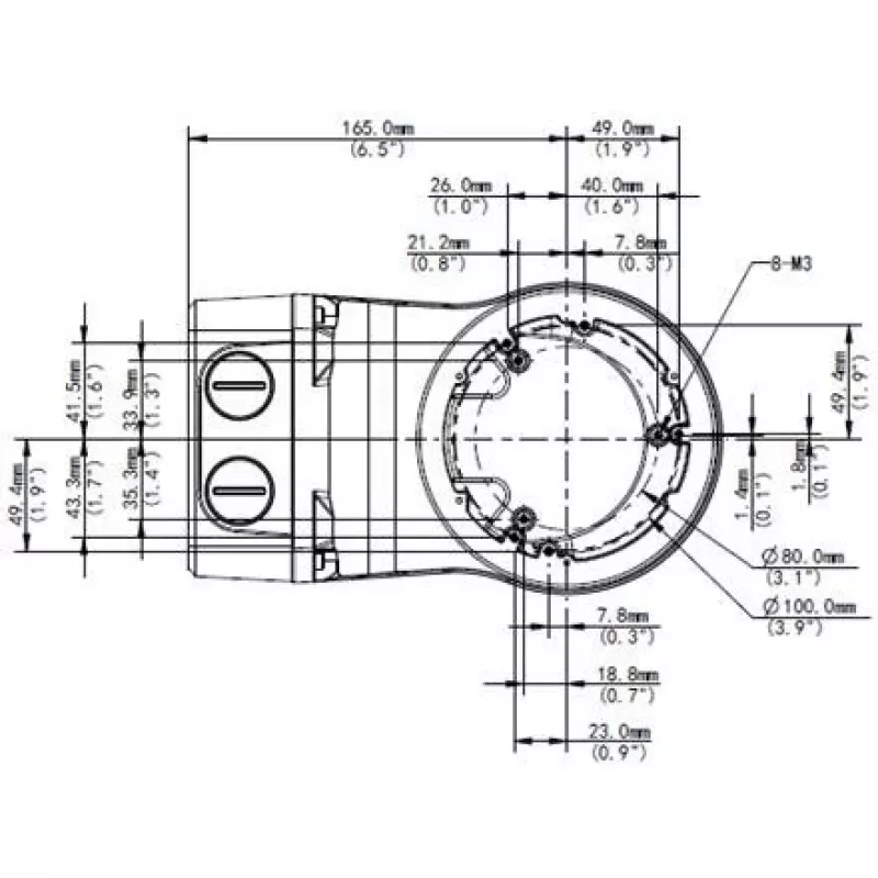 Wallmount ALLNET ALL-CAM2488-LVEN security camera with junction box